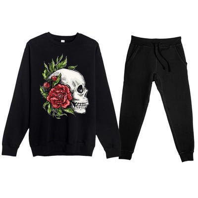 Skull Roses Premium Crewneck Sweatsuit Set