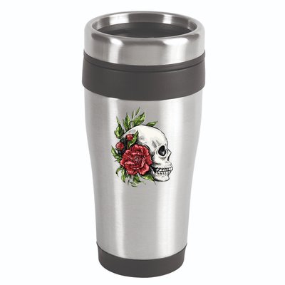 Skull Roses 16oz Travel Tumbler