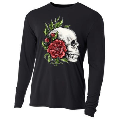 Skull Roses Cooling Performance Long Sleeve Crew