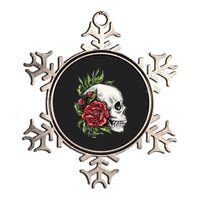 Skull Roses Metallic Star Ornament