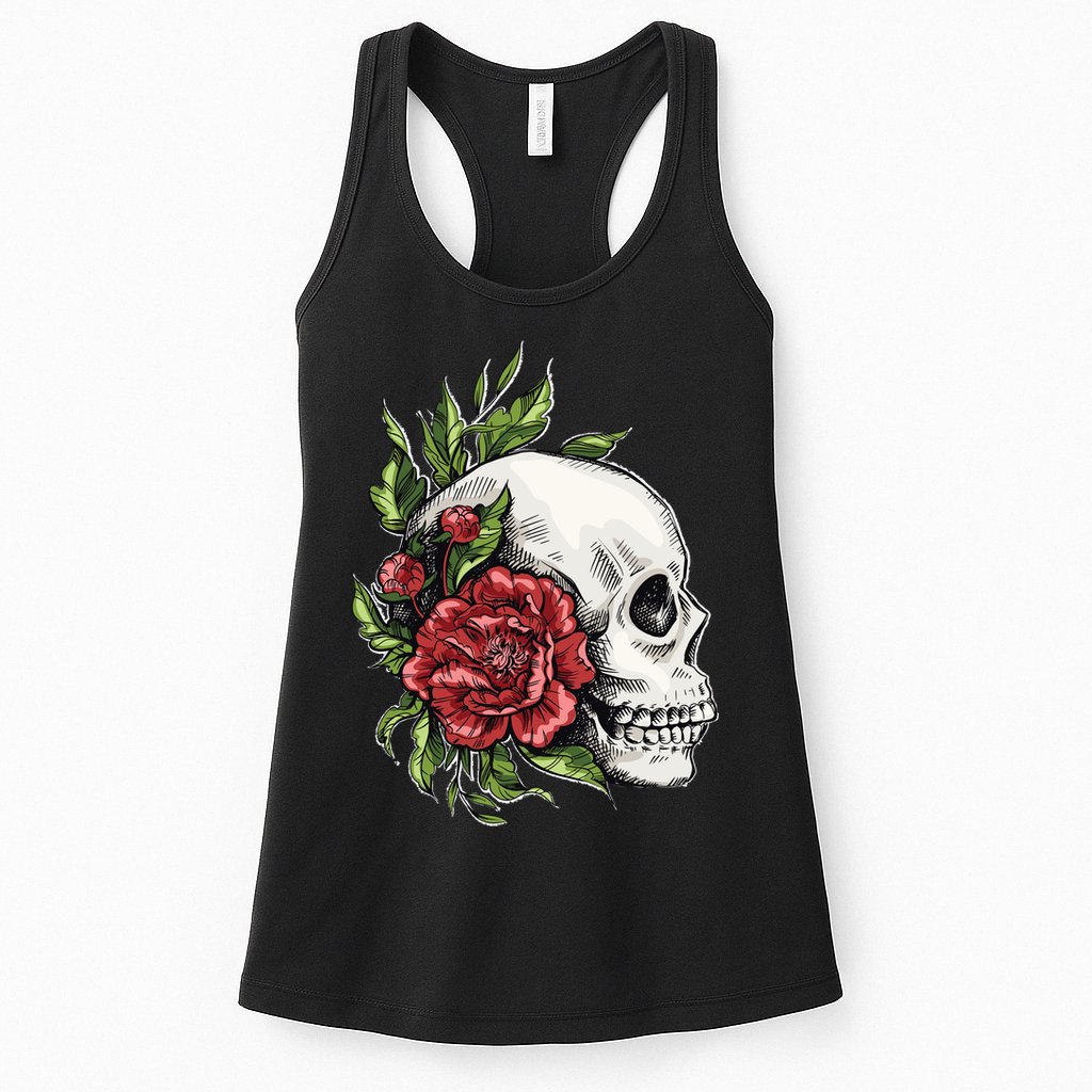 Skull Roses Womens Tank Top