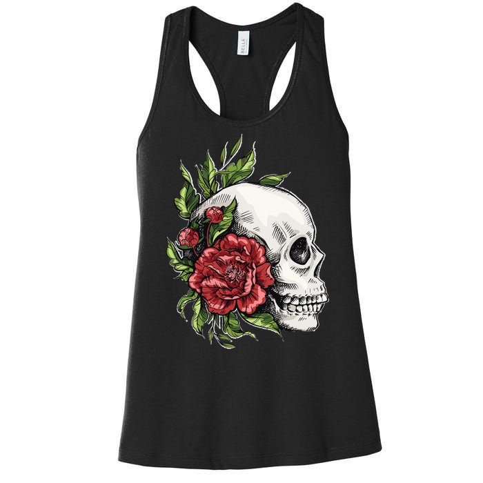 Skull Roses Women's Racerback Tank