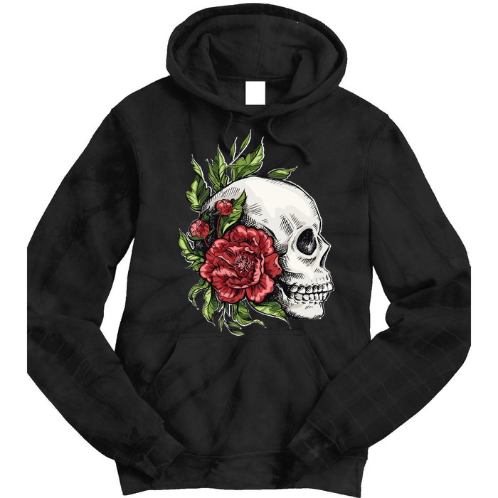 Skull Roses Tie Dye Hoodie