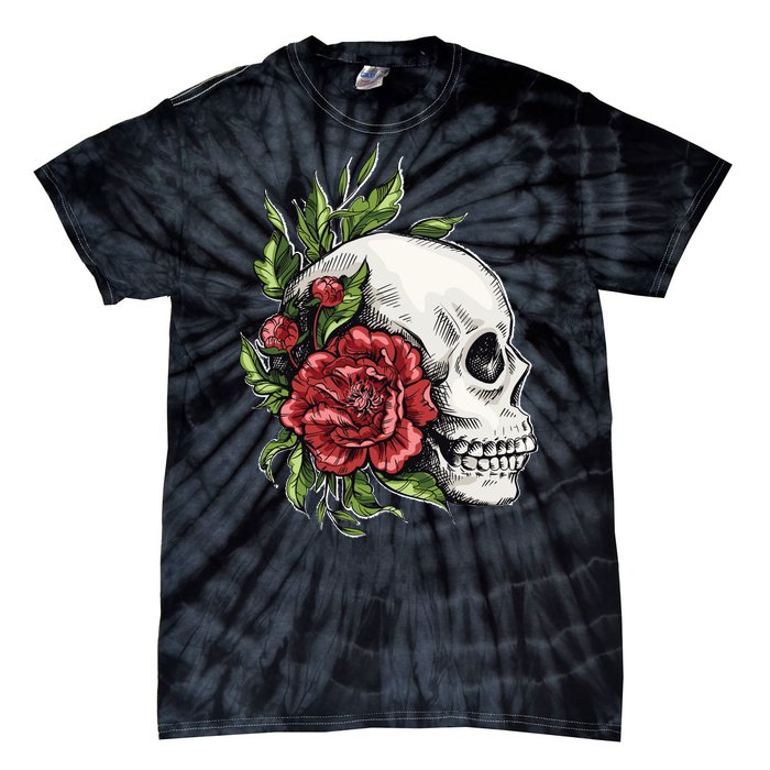 Skull Roses Tie-Dye T-Shirt