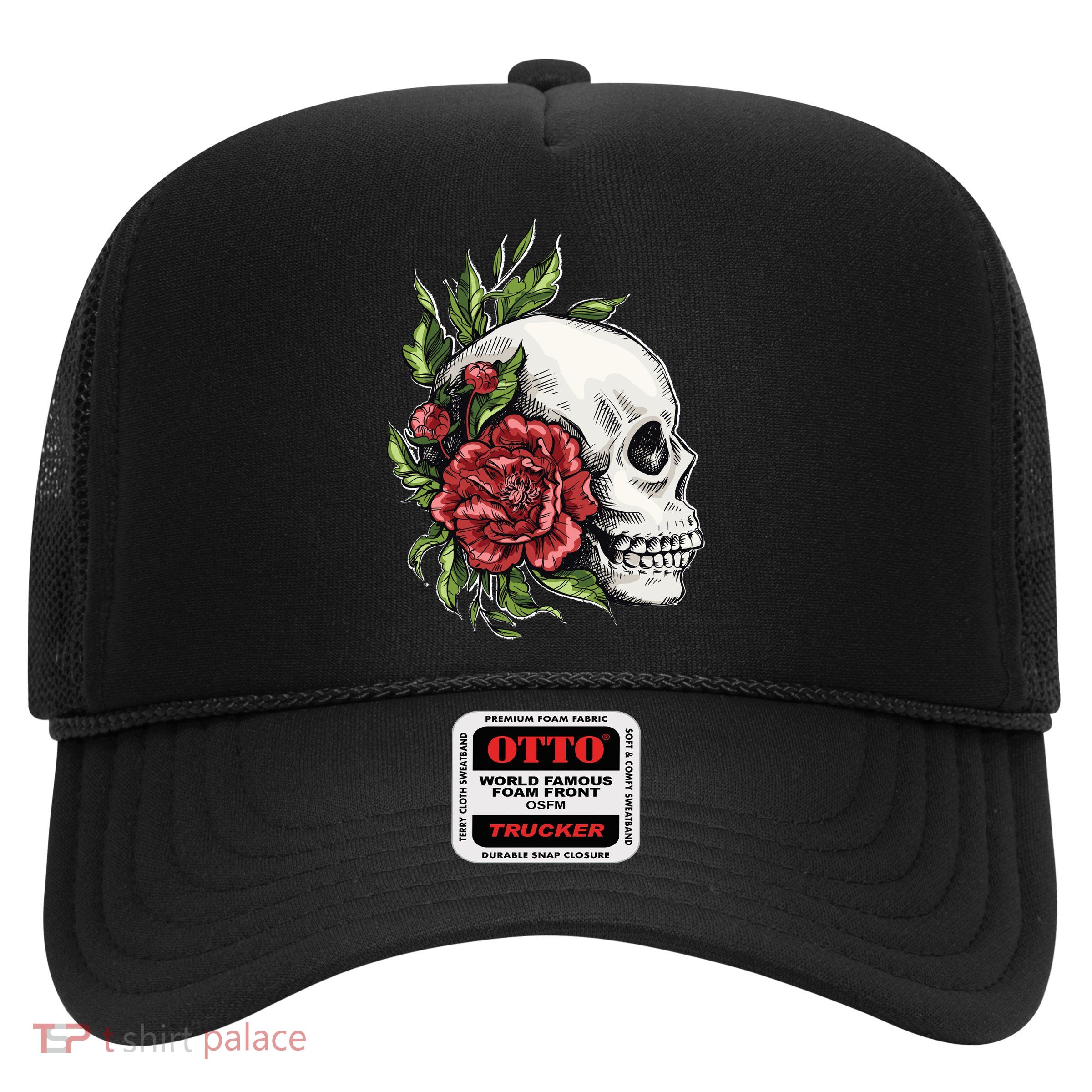 Skull Roses Trucker Hat