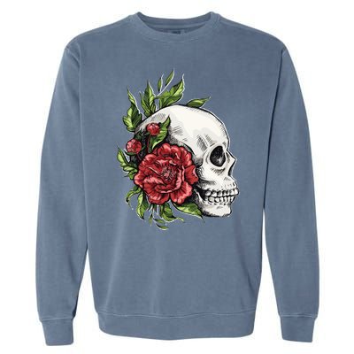 Skull Roses Garment-Dyed Sweatshirt