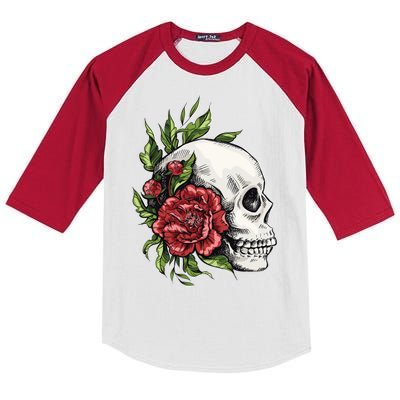 Skull Roses Kids Colorblock Raglan Jersey