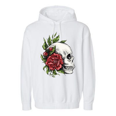 Skull Roses Garment-Dyed Fleece Hoodie