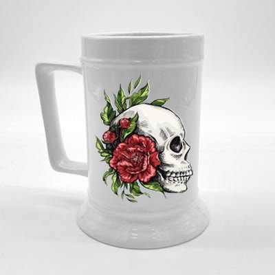 Skull Roses Beer Stein