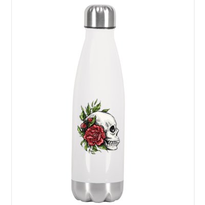 Skull Roses Stainless Steel Insulated Water Bottle