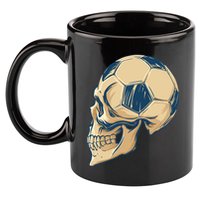 Skull Soccer Ball 11oz C Handle Ceramic Mug