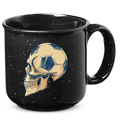 Skull Soccer Ball 15oz Campfire Ceramic Mug