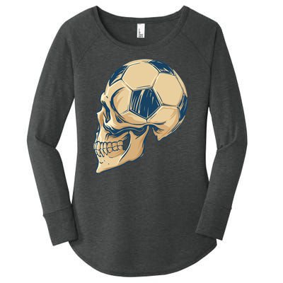 Skull Soccer Ball Women's Perfect Tri Tunic Long Sleeve Shirt