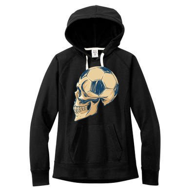 Skull Soccer Ball Women's Fleece Hoodie