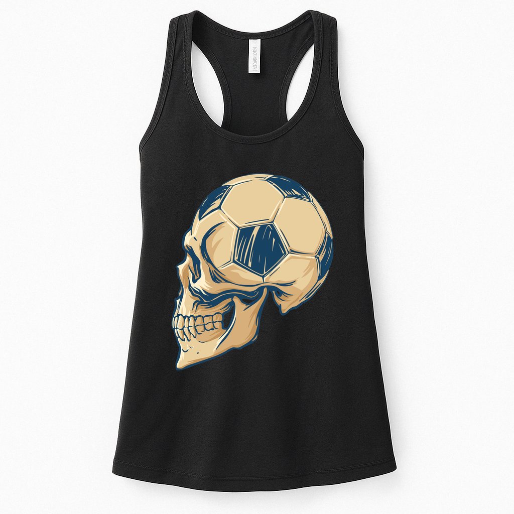 Skull Soccer Ball Womens Tank Top