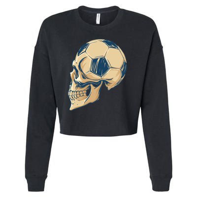 Skull Soccer Ball Cropped Pullover Crew