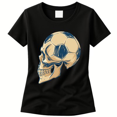 Skull Soccer Ball Womens T-Shirt
