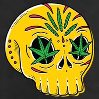 Skull Weed 7 Panel Mesh Trucker Snapback Hat