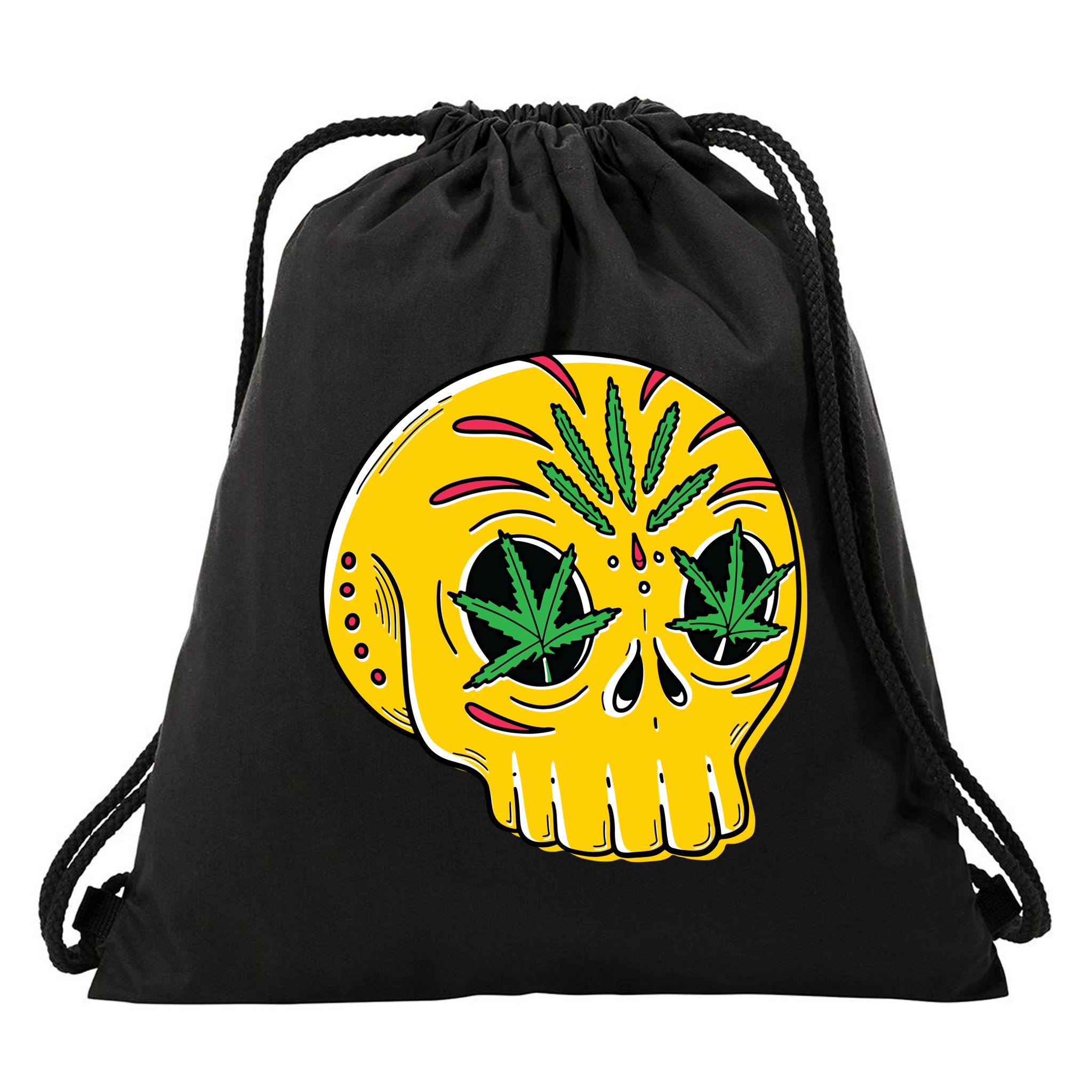 Skull Weed Drawstring Bag