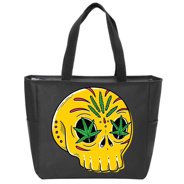 Skull Weed Zip Tote Bag