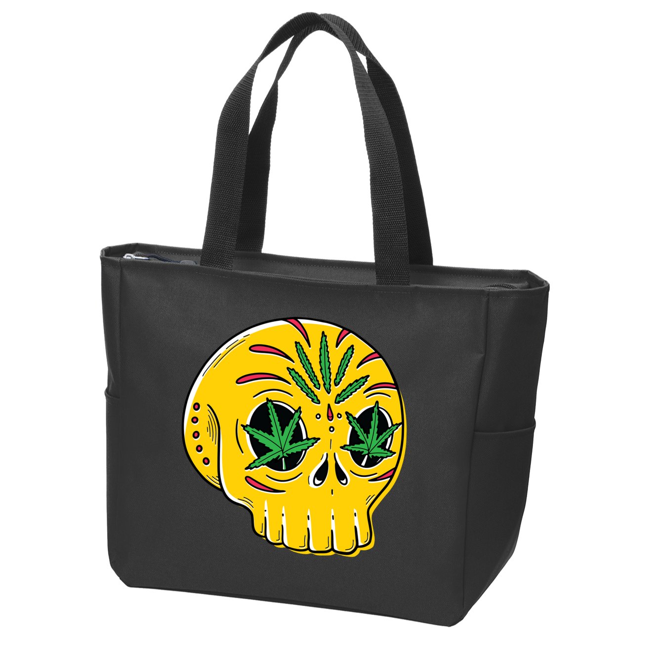 Skull Weed Zip Tote Bag