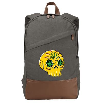 Skull Weed Cotton Canvas Backpack
