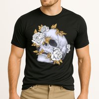 Skull White Flowers Cooling Performance Crew T-Shirt