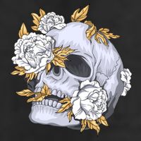Skull White Flowers Adult Drive Performance Visor
