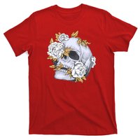 Skull White Flowers T-Shirt