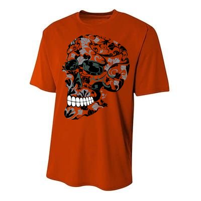 Skull With Flowers Day of the Dead Performance Sprint T-Shirt