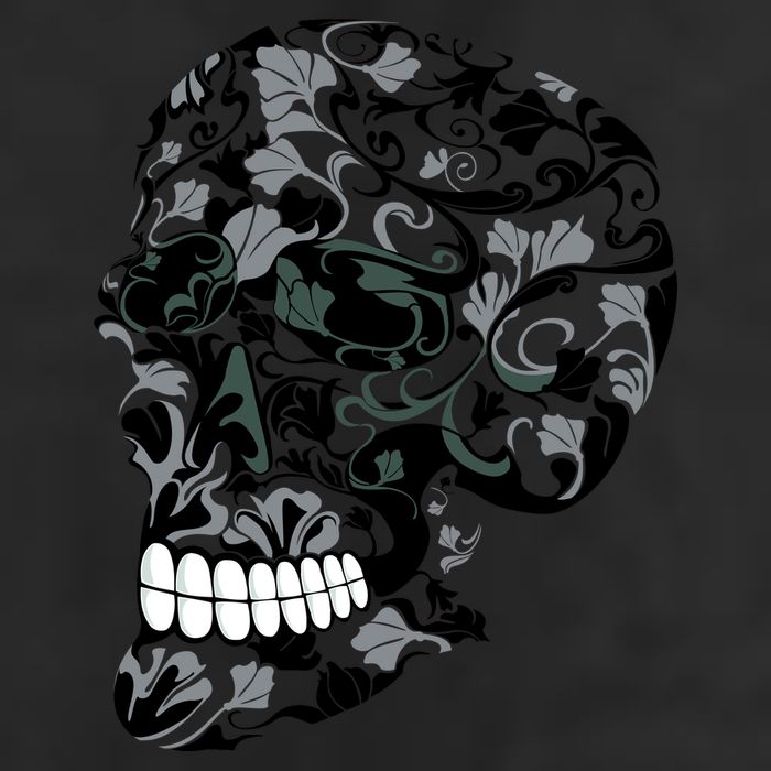 Skull With Flowers Day of the Dead 7 Panel Mesh Trucker Snapback Hat