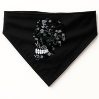 Skull With Flowers Day of the Dead USA-Made Doggie Bandana