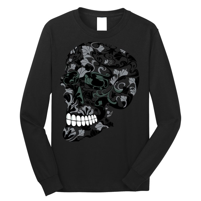 Skull With Flowers Day of the Dead Long Sleeve Shirt