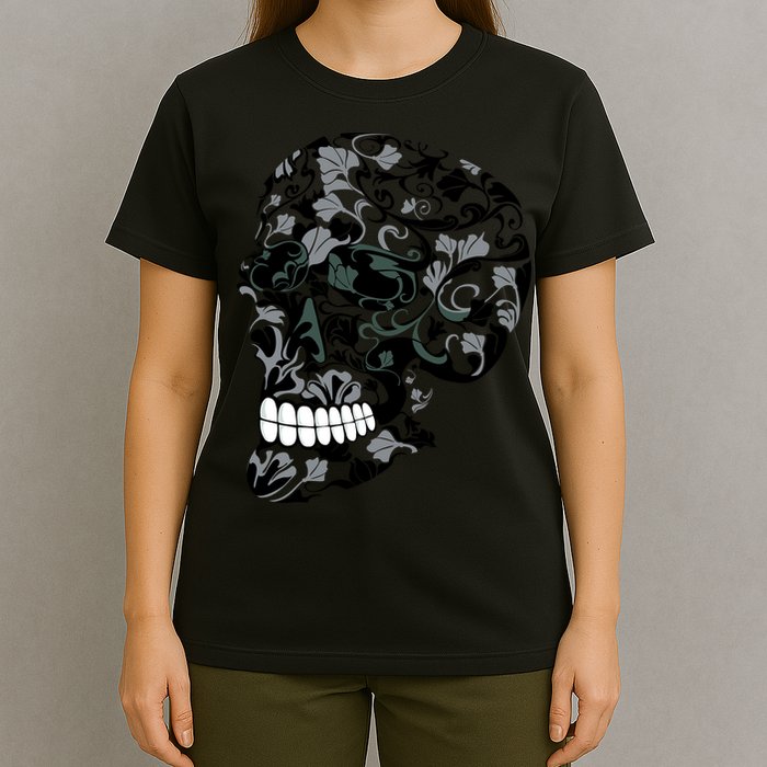 Skull With Flowers Day of the Dead T-Shirt