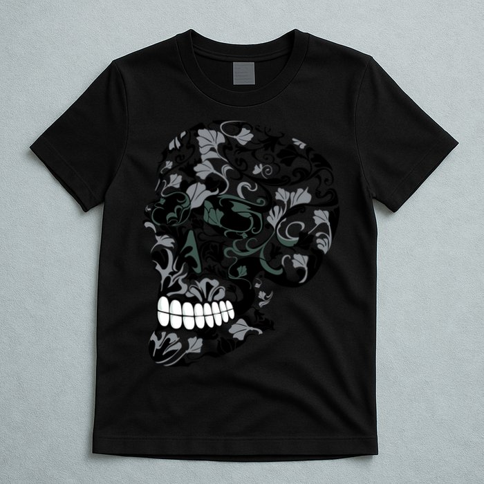 Skull With Flowers Day of the Dead T-Shirt