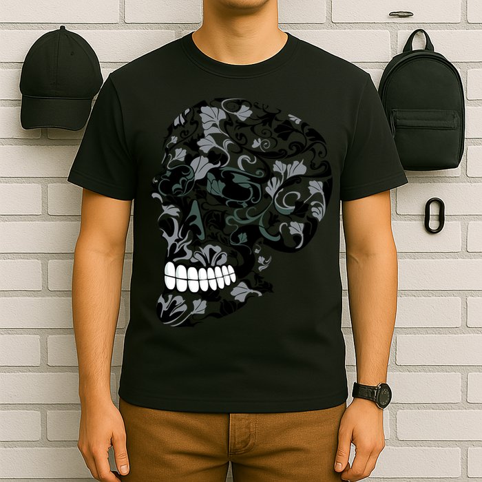 Skull With Flowers Day of the Dead T-Shirt