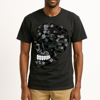 Skull With Flowers Day of the Dead Tall T-Shirt