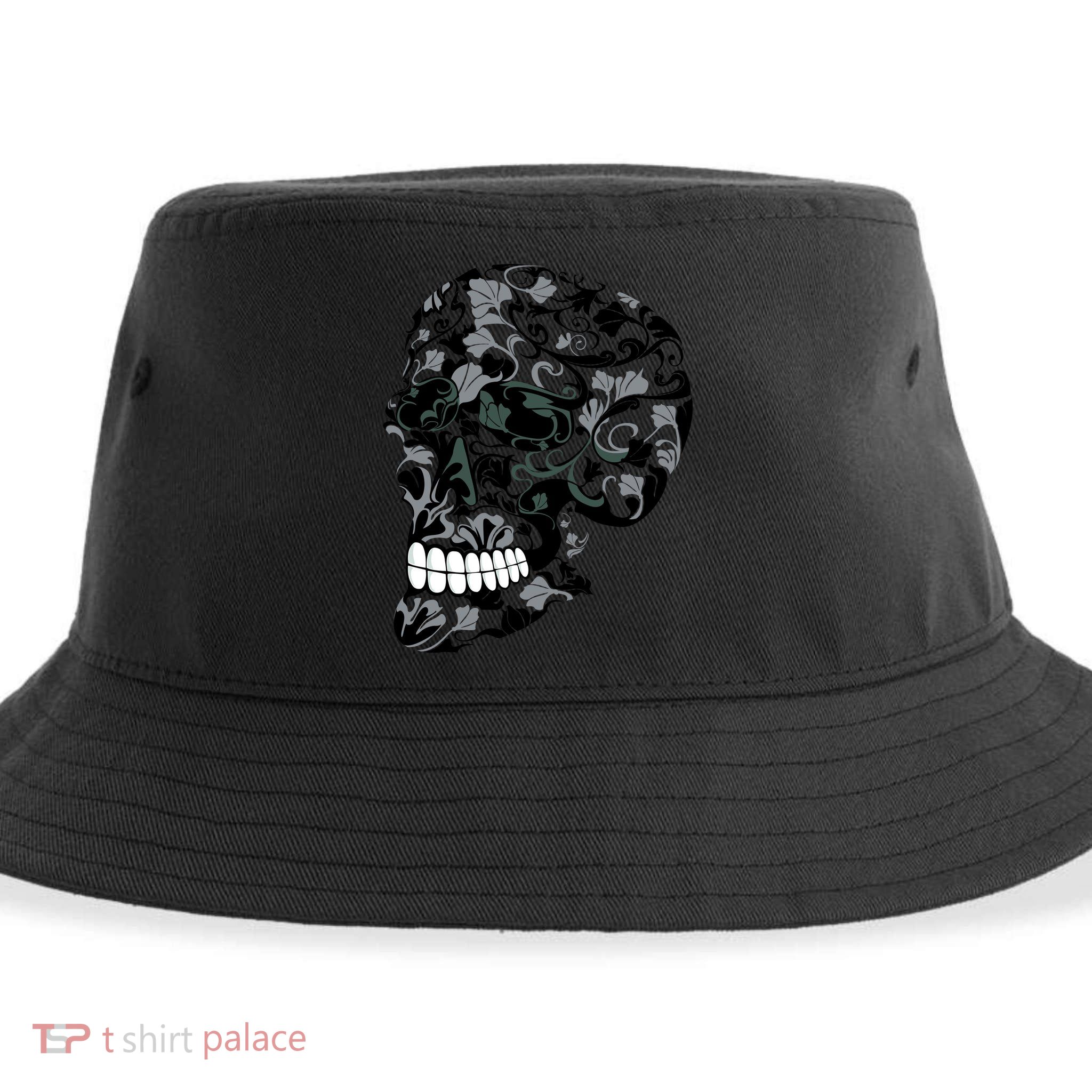 Skull With Flowers Day of the Dead Sustainable Bucket Hat