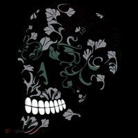 Skull With Flowers Day of the Dead Button