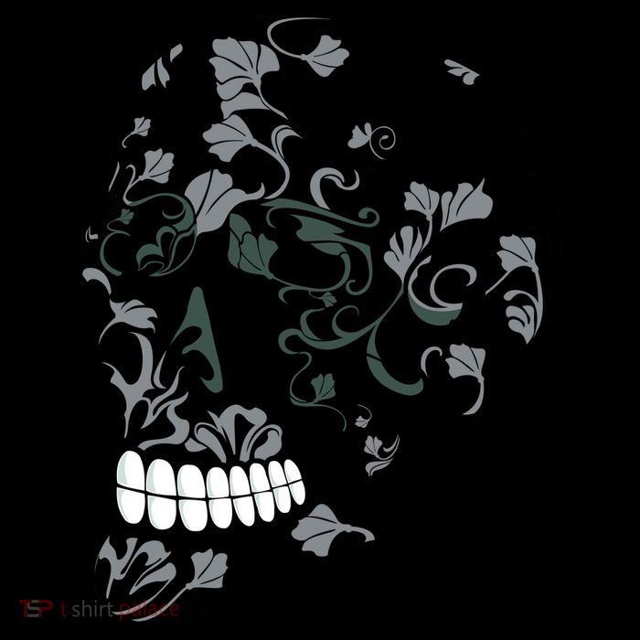 Skull With Flowers Day of the Dead Button