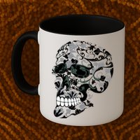 Skull With Flowers Day of the Dead Mug