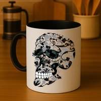 Skull With Flowers Day of the Dead Mug