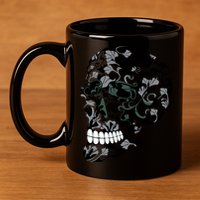 Skull With Flowers Day of the Dead 11oz C Handle Ceramic Mug
