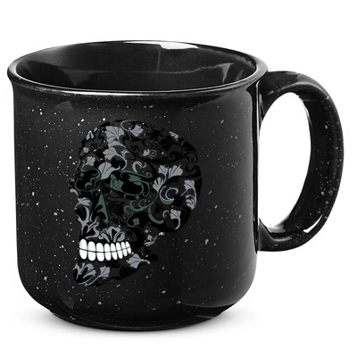 Skull With Flowers Day of the Dead 15oz Campfire Ceramic Mug