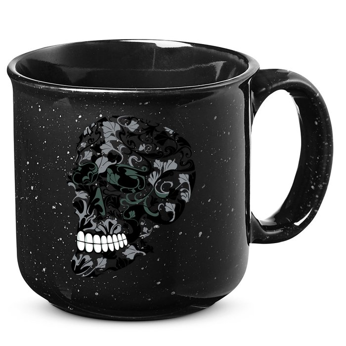 Skull With Flowers Day of the Dead 15oz Campfire Ceramic Mug