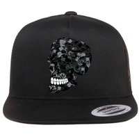 Skull With Flowers Day of the Dead Flatbill Hat