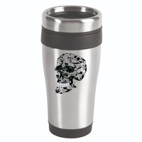 Skull With Flowers Day of the Dead 16oz Travel Tumbler