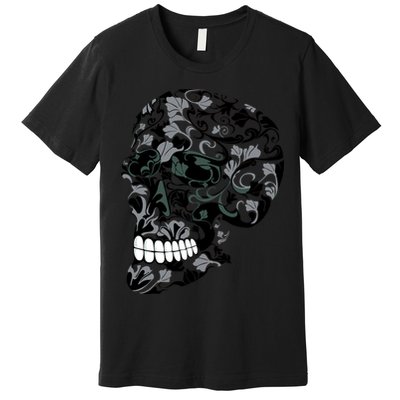 Skull With Flowers Day of the Dead Premium T-Shirt