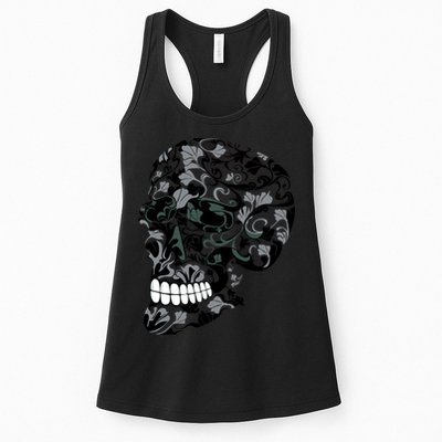Skull With Flowers Day of the Dead Womens Tank Top