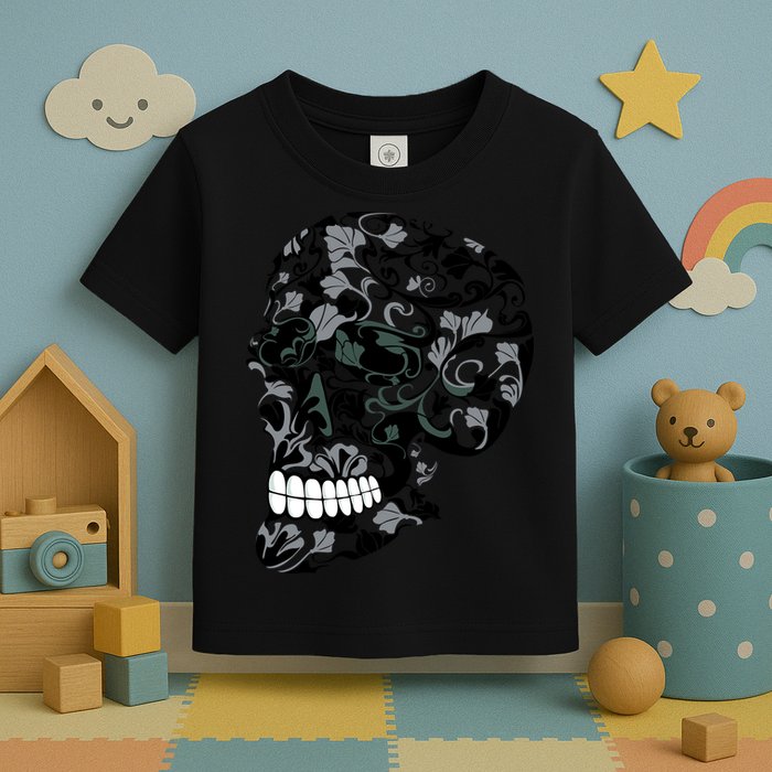 Skull With Flowers Day of the Dead Toddler T-Shirt